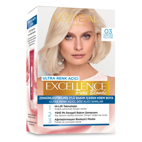 Loreal Excellence Ultra Açık Küllü Sarı 03