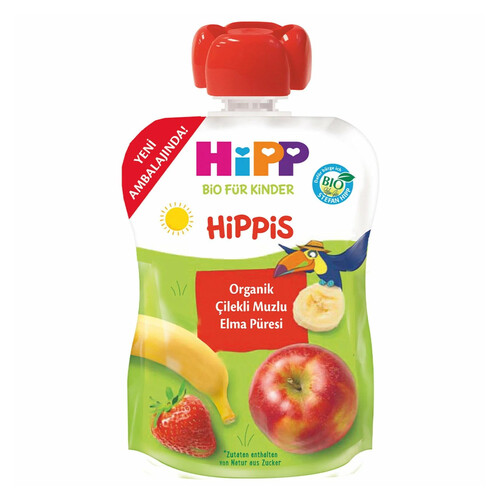 Hipp Organik Çilekli Muzlu Elma Püresi 100 Gr