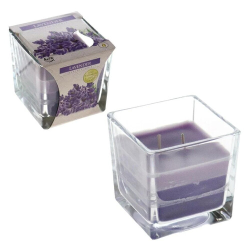 Gönül Kare Cam Mum Lavender Bis-snk80-79