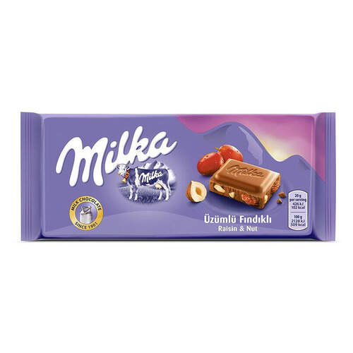 Milka Tablet Üzümlü Fındıklı 80 Gr.