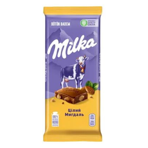Milka Tablet Bütün Badem Çikolata 90gr
