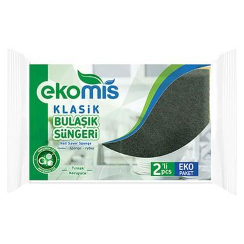 Ekomis Bulaşık Süngeri Oluklu 2'li