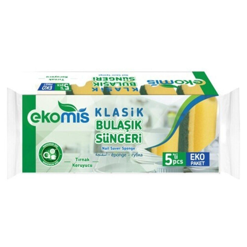 Ekomis Bulaşık Süngeri Oluklu 5'li