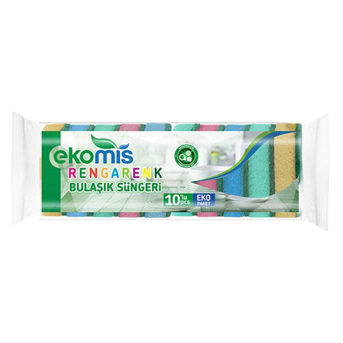 Ekomis Rengarenk Bulaşık Süngeri 10'lu