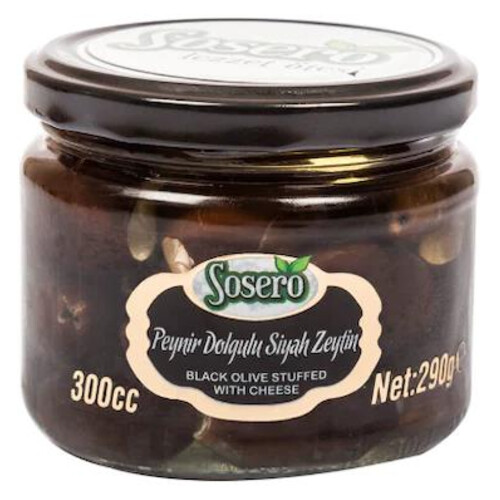 Sosero Peynır Dolgulu Sıyah Zeytın 300 Gr.