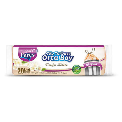 Parex Büzgülü Vanilyalı Çöp Torbası Orta Boy 15 Adet