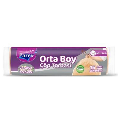 Parex Büzgülü Vanilyalı Çöp Torbası Orta Boy