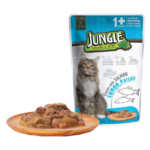 Jungle Pouch Yetışkın Kedı Somon Parçalı 100 G