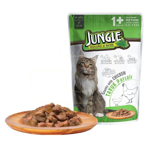 Jungle Pouch Yetışkın Kedı  Tavuk Parçalı 100 G