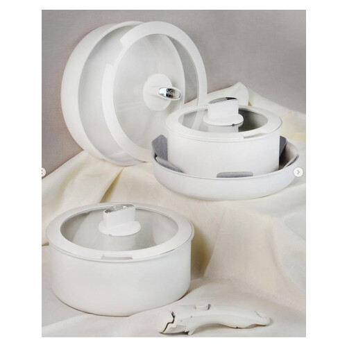 Paçi-belariva-easy Cook Beyaz 8 Parça Tencere Set