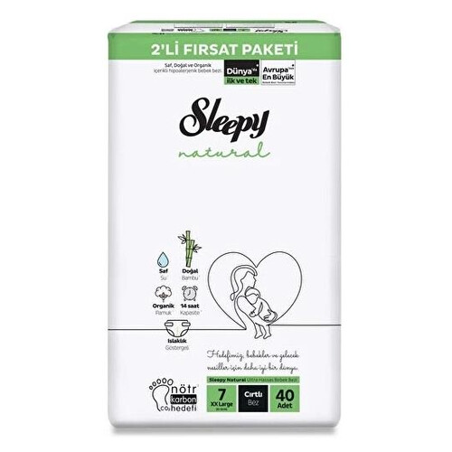 Sleepy Naturel 2'li Fırsat Xxl 40'lı