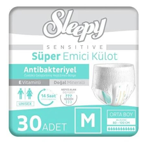 Sleepy Sensıtıve Antibakteriyel İkiz Külot Medium 30 Lu