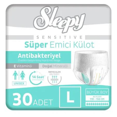 Sleepy Sen Antibakteriyel İkiz Külot Large 30'lu