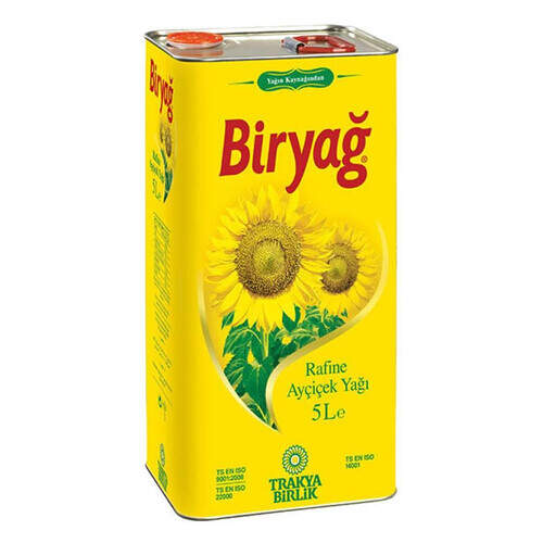 Biryağ Ayçiçek Yağı Teneke 5000 Ml