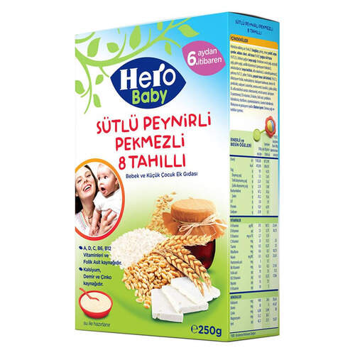 Ülker Hero Baby Sütlü 8 Tahıllı Peynirli Pekmezli 200 Gr.