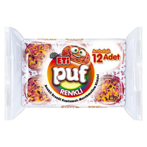 Eti Puf Renkli Bisküvi 216gr
