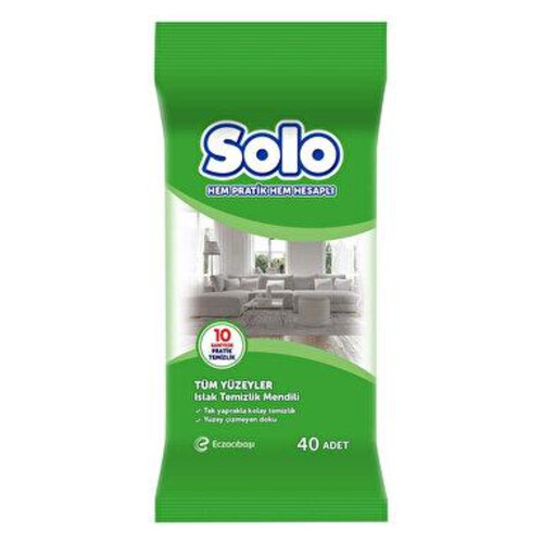 Solo Tum Yuzey Islak Temızlık  Bezı 40 Lı