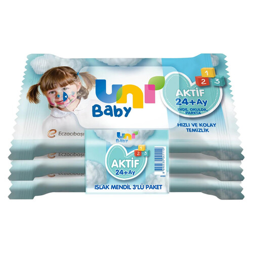 Uni Baby Aktif Cep Mendil 3*15