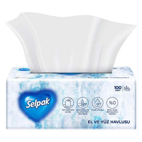 Selpak El Ve Yüz Havlusu 100'lü