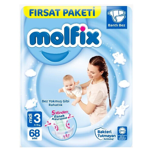 Molfix Dev Ekonomik İkiz (3) 4-9 Midi 72'li