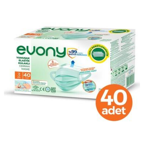 Evony Standart Maske 40lı Yumuşak Lastik