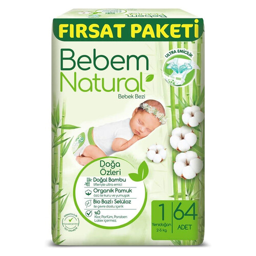 Bebem Natural Fırsat Paketi Yeni Doğan 64' Lü