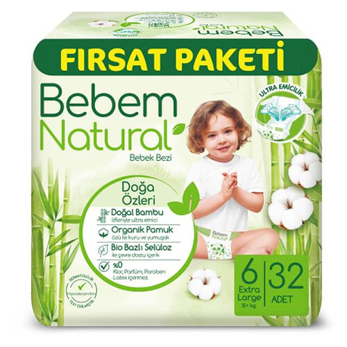 Bebem Natural Fırsat Extra Large 6 No 32'li