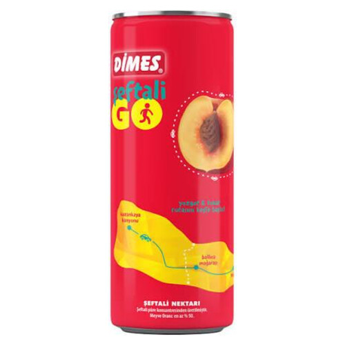 Dimes Meyve Suyu Şeftali Teneke 330 Ml