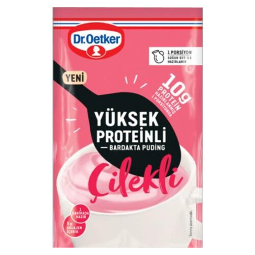 Dr Oetker Bardak Puding Protein Çilek 23 Gr