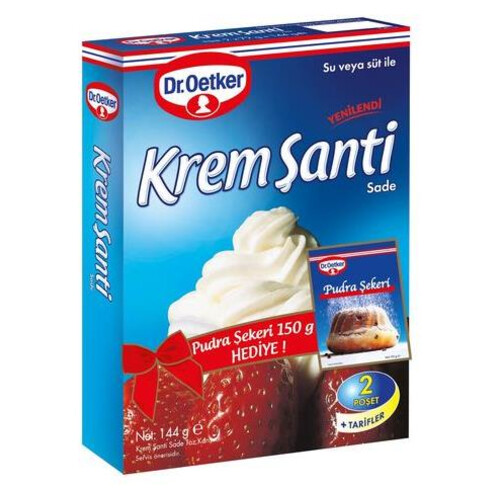 Dr Oetker Krem Şanti Sade 144 Gr Pudra Hediye