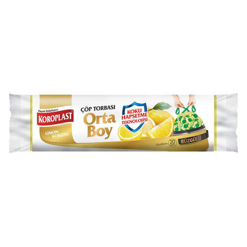 Koroplast Buzgülü Limon Çöp Torbası Orta Boy