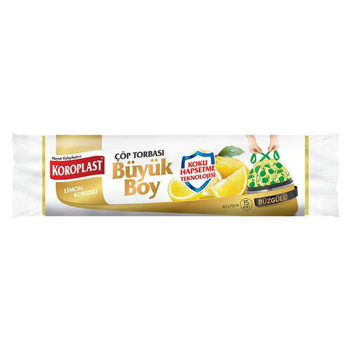 Koroplast Büzgülü Çöp Torbası Limon Büyük Boy