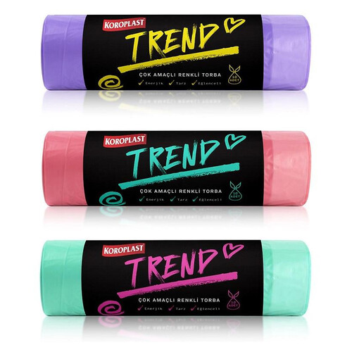 Koroplast Trend Çöp Torbası Büzgülü Orta Boy 10 Lu