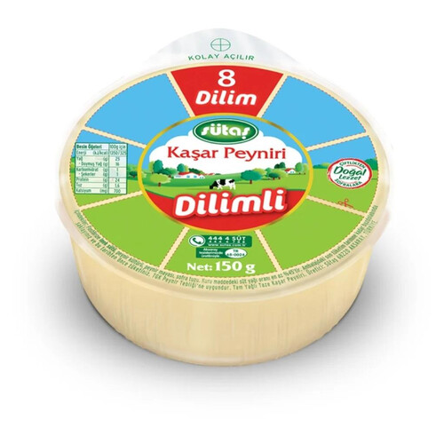 Sütaş 8 Dilimli Kaşar 150 Gr.