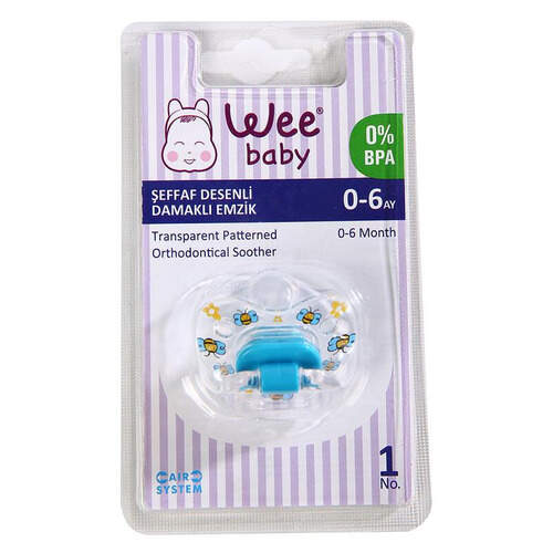 Wee Baby Damaklı Silikon Desenli Şeffaf Emzik No.1