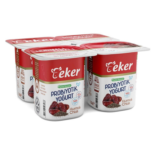 Eker Probiyotik Yoğurt Hurmalı Chialı 4x100 Gr.