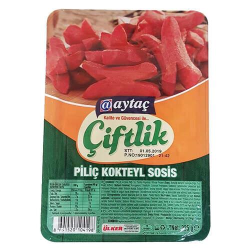 Aytaç Çiftlik Piliç Kokteyl Sosis 225 Gr.