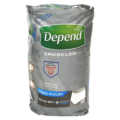 Depend Erkek İçin Büyük Boy 8'li Paket Hasta Bezi