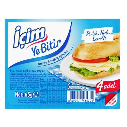 İçim Ye Bitir Tost Peynir 65 Gr.