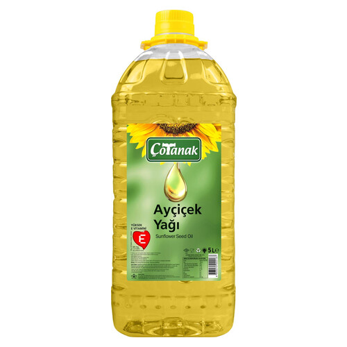 Çotanak Ayçiçek Yağı Kare Pet Şişe 5 Lt.