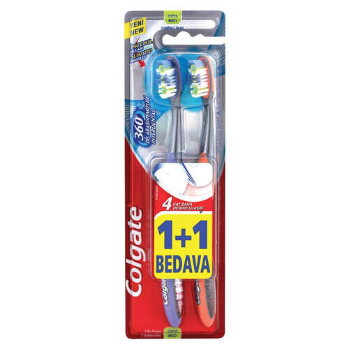 Colgate 360 Base Orta 1+1 Diş Fırçası