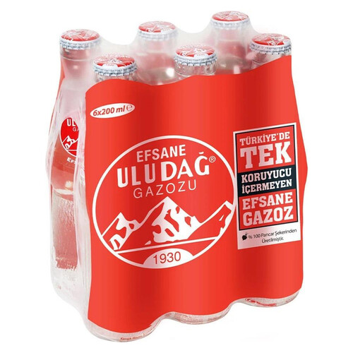 Uludağ Efsane Sade Gazoz 200 Ml.cam 6lı