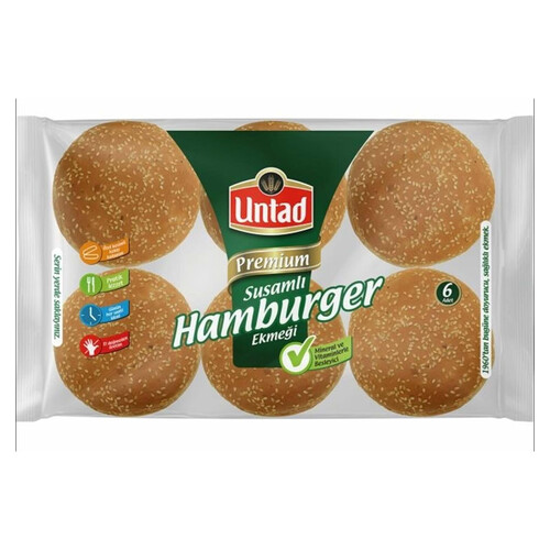 Untad Susamlı Extra Hamburger Ekmeği Paket 6*90 Gr