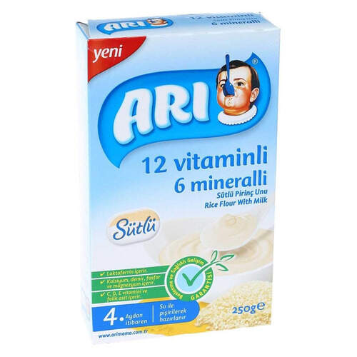 Arı 12 Vitaminli Sütlü Pirinç Unu 250 Gr.
