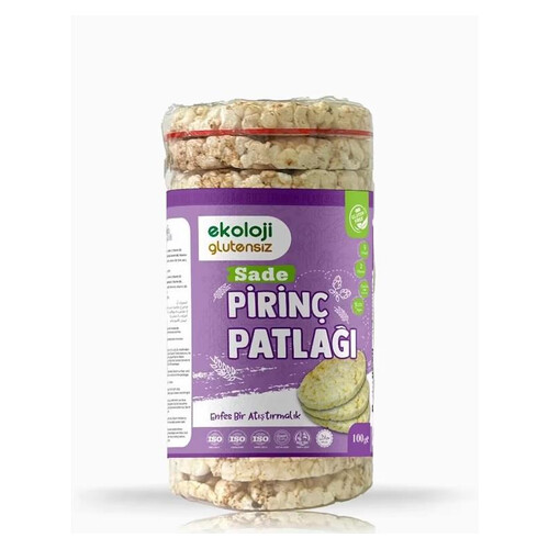 Ekoloji Glutensiz Sade Pirinç Patlağı 100 Gr