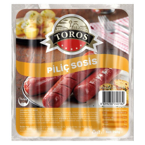 Akdeniz Toros Piliç Sosis 5'li 225 Gr