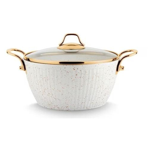 Lines Granit 26 Cm Tencere Desenli Gold Kulp