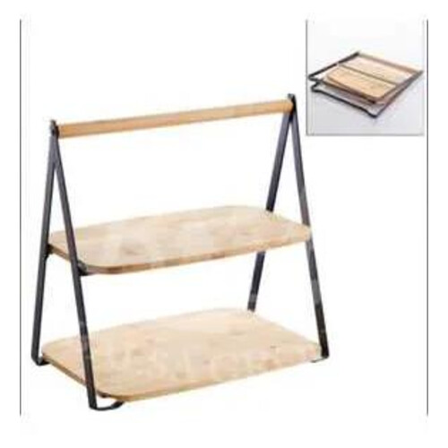 Balsa 2 Katlı Bambu Sunumluk 28*20*27