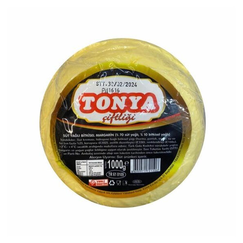 Tonya %70 Süt Yağlı Yemeklik Yağ 1000 Gr.