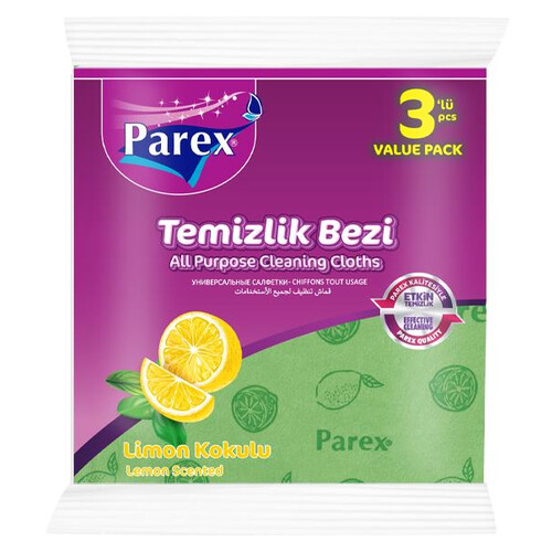 Parex Temizlik Bezi Limon Kokulu 3lü Eko